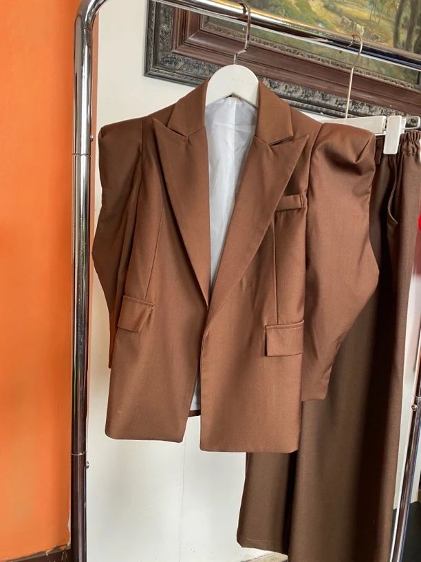 大套装模特潮服多巴胺潮服女童个性西装模特走秀潮服