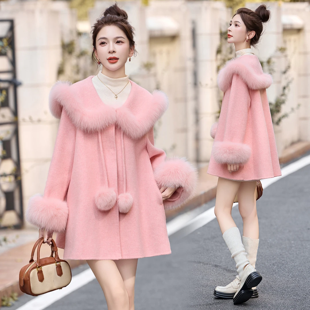 常规翻领秋冬直下摆毛呢外套2025秋冬新款时尚加厚保暖呢大衣冬款