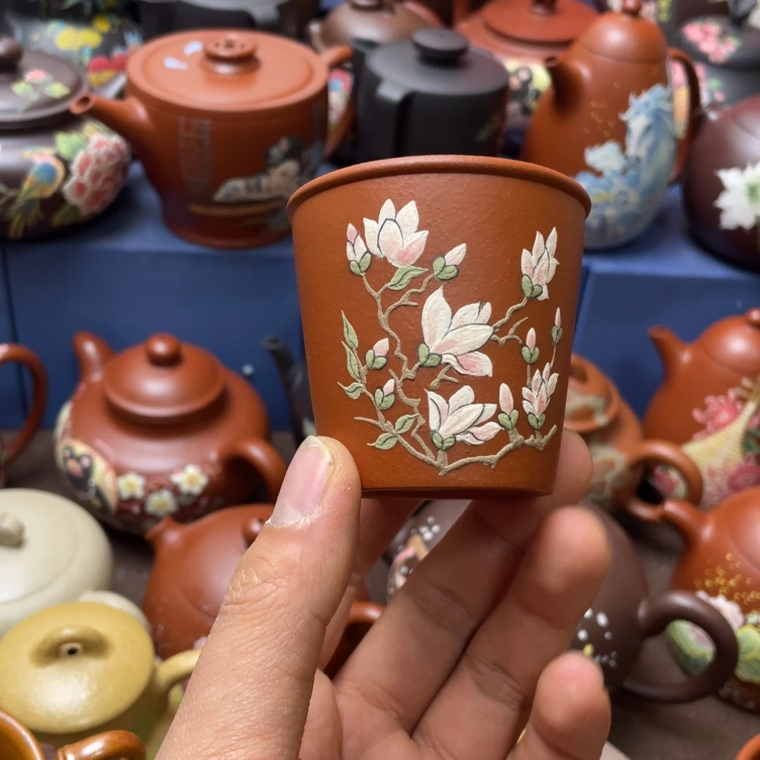 红泥茶杯紫砂主人杯80cc