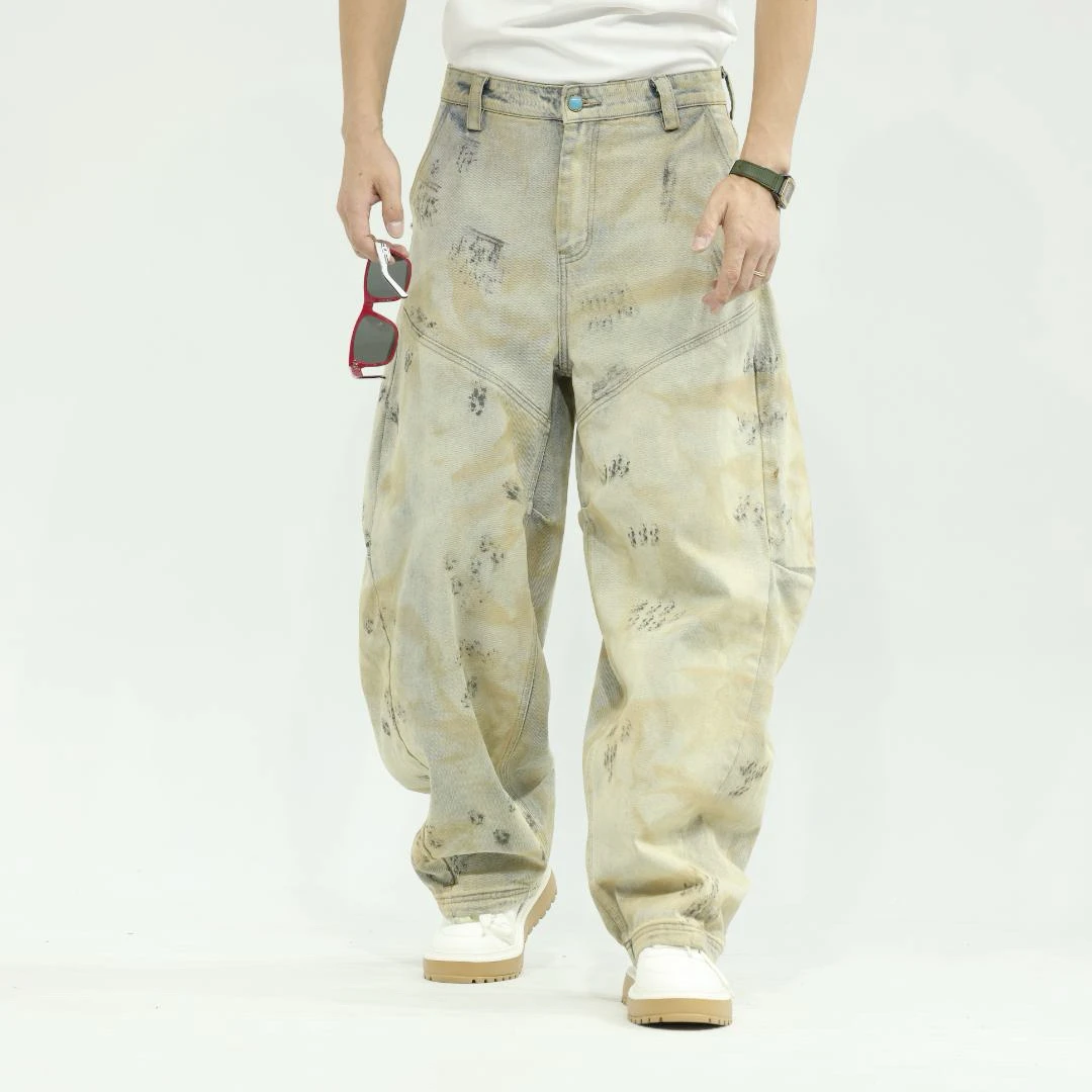 2025 (陈先生设计师款)四季通穿潮流百搭阔版日系男士牛仔裤