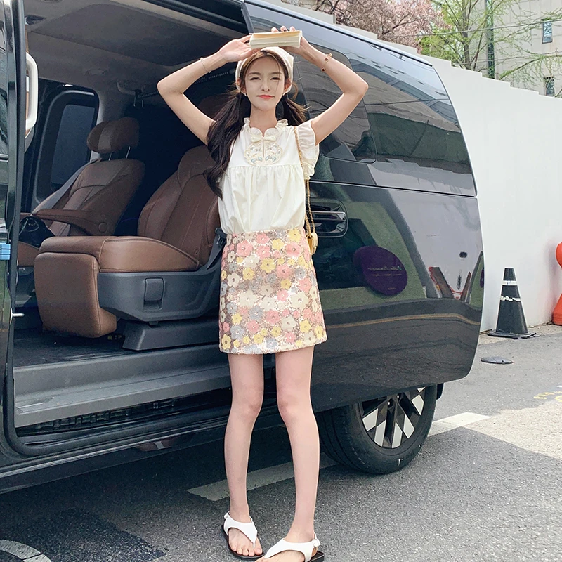 性感风休闲风时尚套装上衣洋气高腰短裤连衣裙夏季小清新韩版