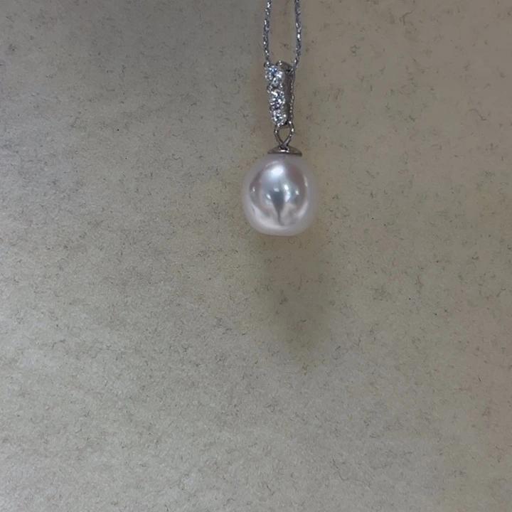 吊坠(不含链)银S925镶嵌海水珍珠9-10mm19号