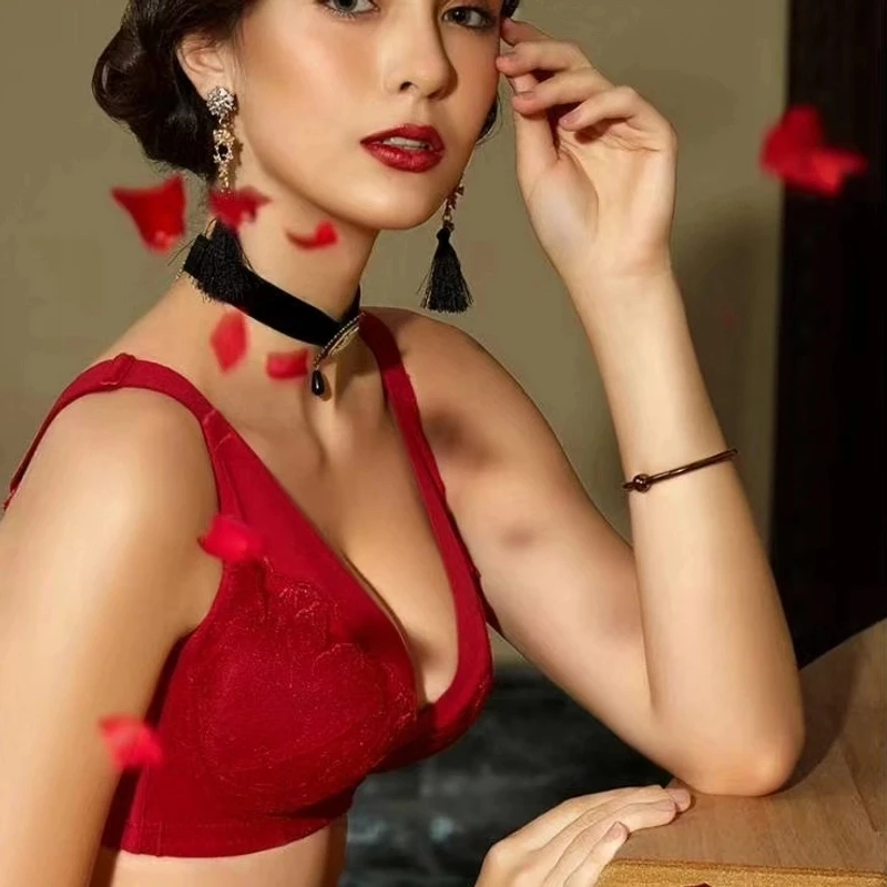 夏娃之秀非海绵文胸6827A杯-6828B杯透气美背款时尚聚拢