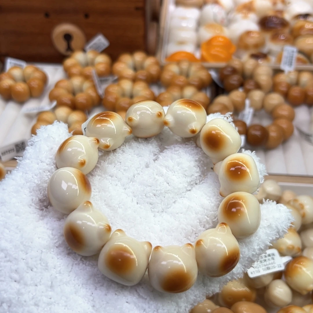 手串菩提根/象牙果44 象牙果原果炭烧暹罗猫头卡22微瑕