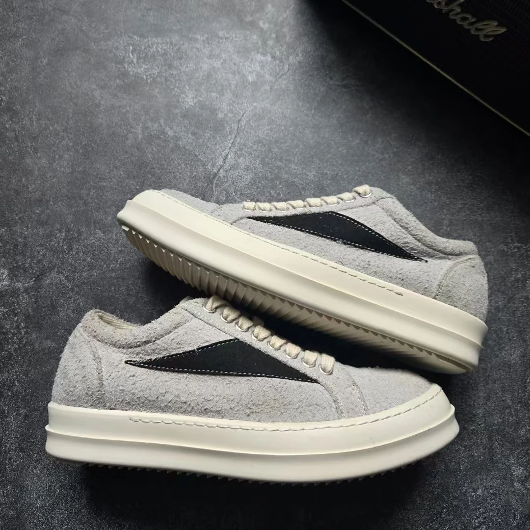 99新 RICKOWENS 37码 灰白麂皮 鞋