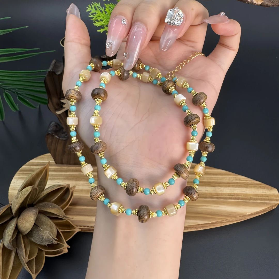 手作玛瑙项链diy设计款J939