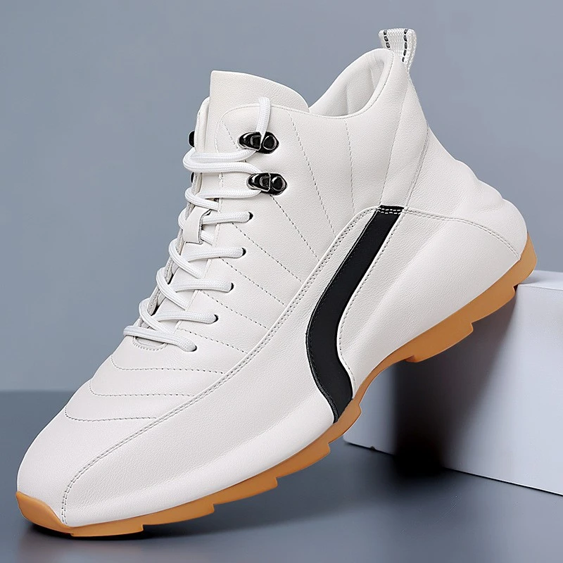 高档男士2025网红爆款牛皮男鞋时尚百搭运动板鞋潮流舒适男鞋