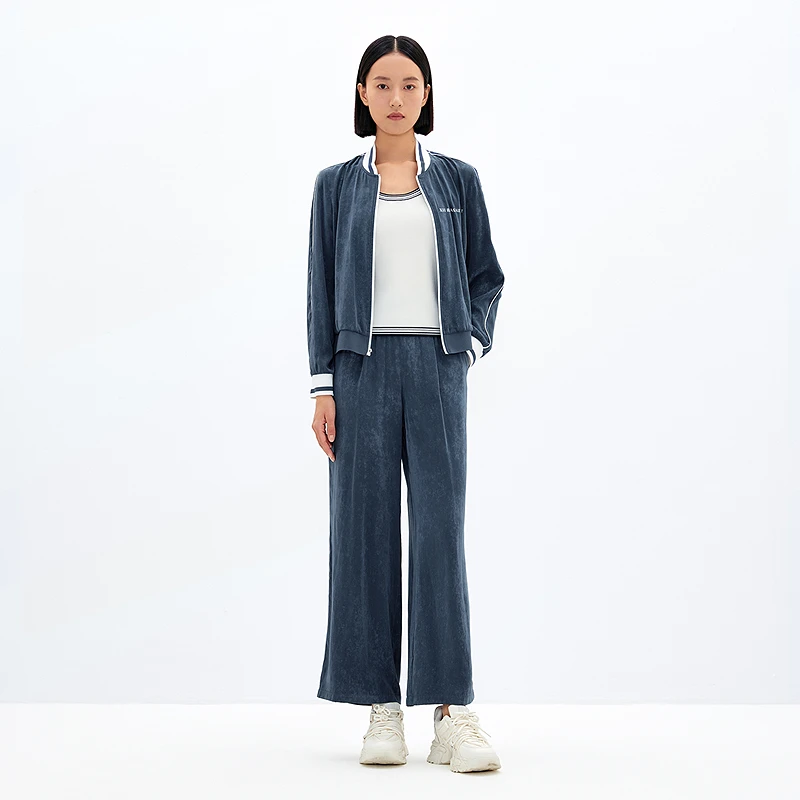 XII BASKET十二篮25春新款仿缎感宽松直筒休闲裤女7C35120080