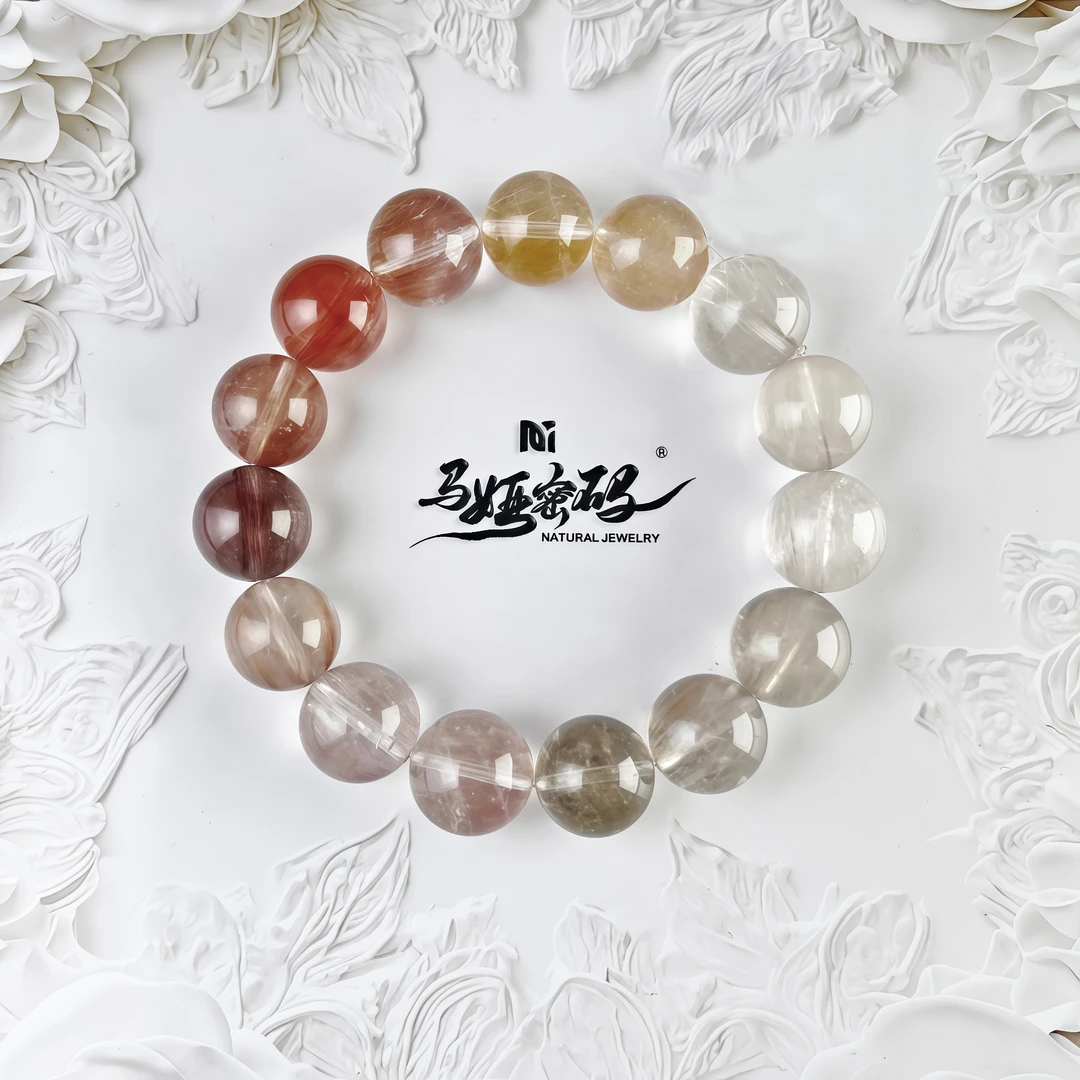 {马娅密码}【胭脂】彩兔毛原创水晶手串