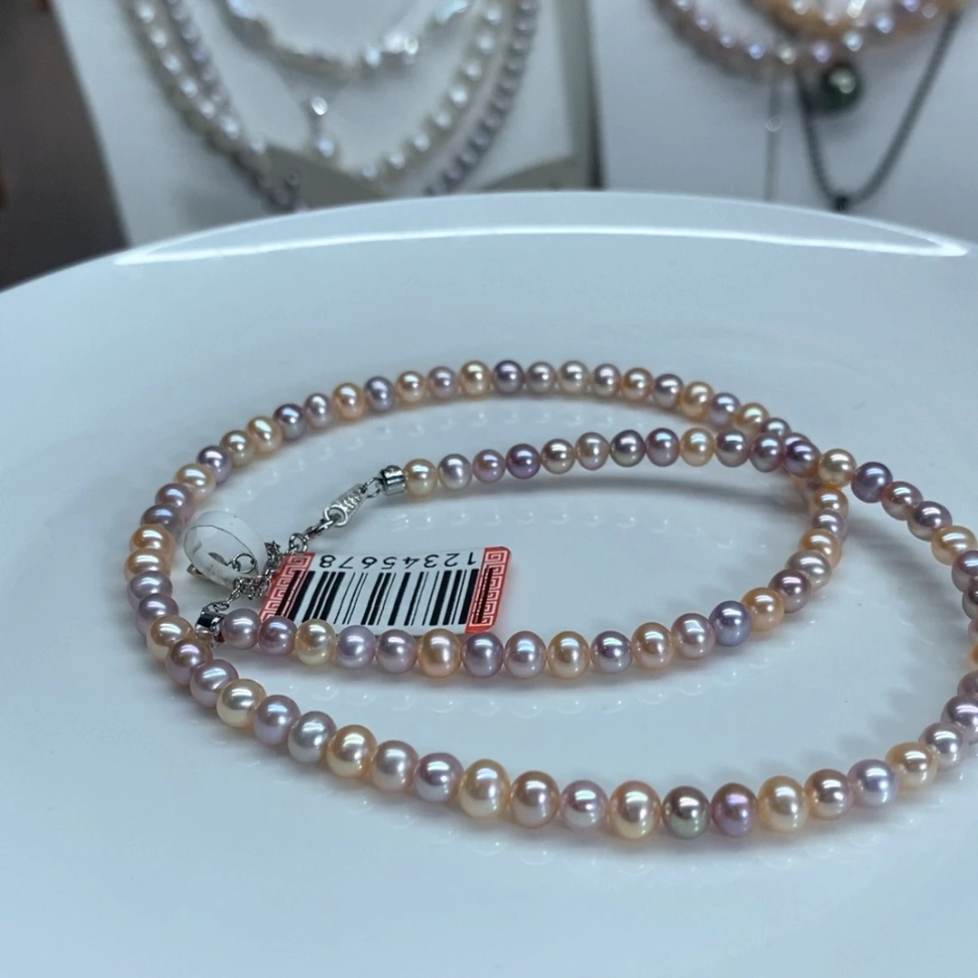 淡水珍珠银S925镶嵌颈饰爱**饭