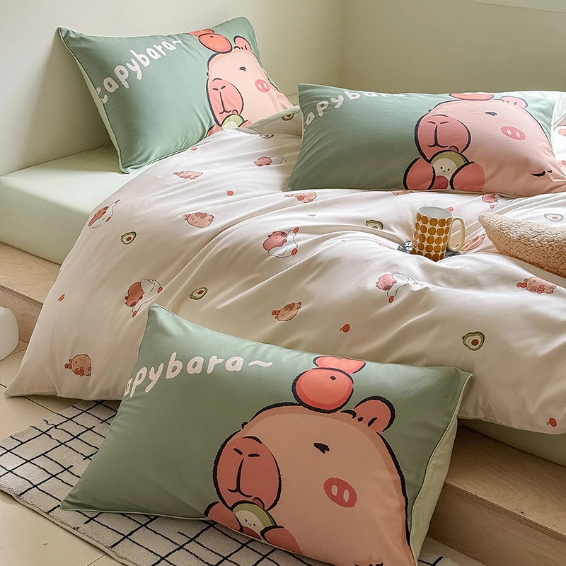 POCKET PIG/布袋猪【卡皮巴拉】贡缎长绒棉数码印花套件