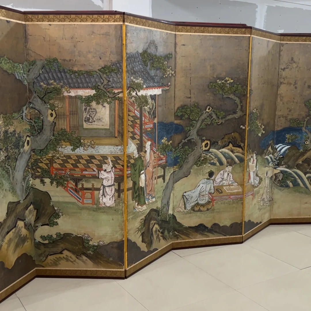 绘画屏风框画茶空间设计