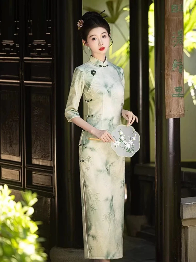 692-秋款 【忆江南】花扣 年轻 改良 旗袍