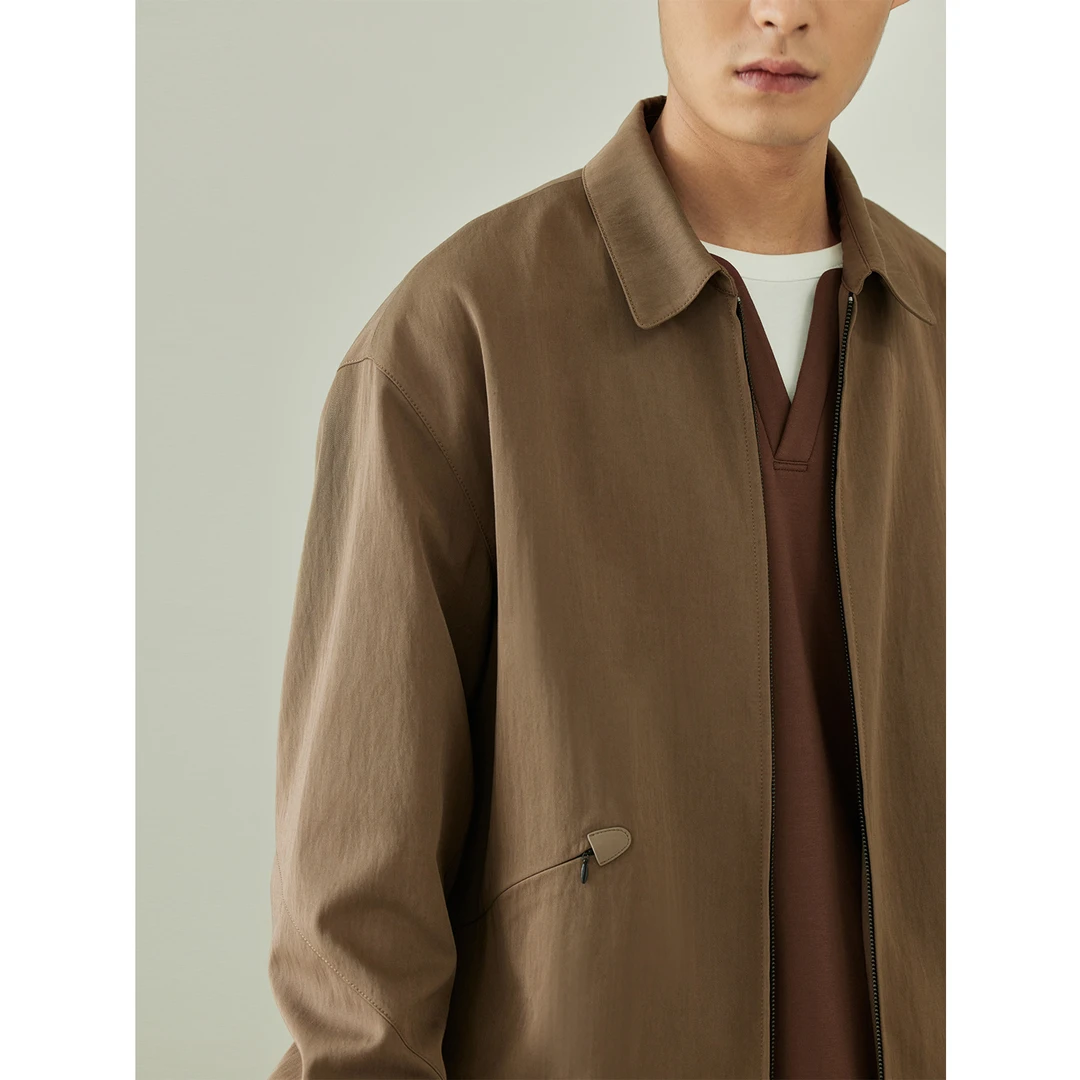 THESSNCE高定工艺 头层皮袢拉链 砂洗质感轻量化夹克外套男