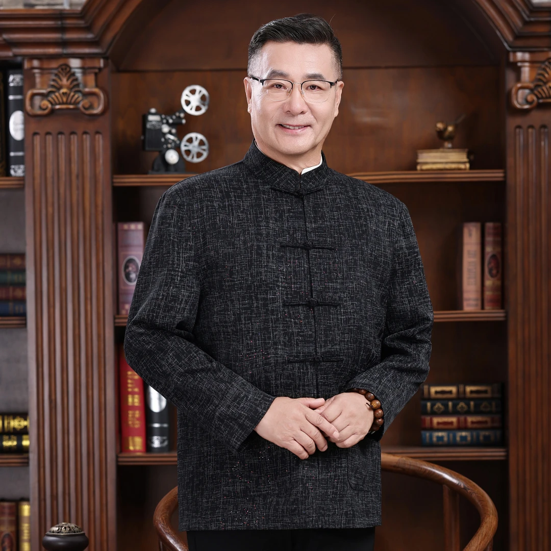 唐装上衣男春秋款外套中国风中老年老人新中式爸爸爷爷装老人衣服