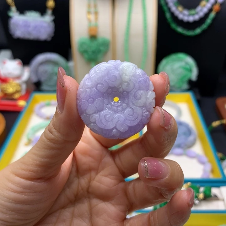 颈饰未镶嵌翡翠紫翡扣子