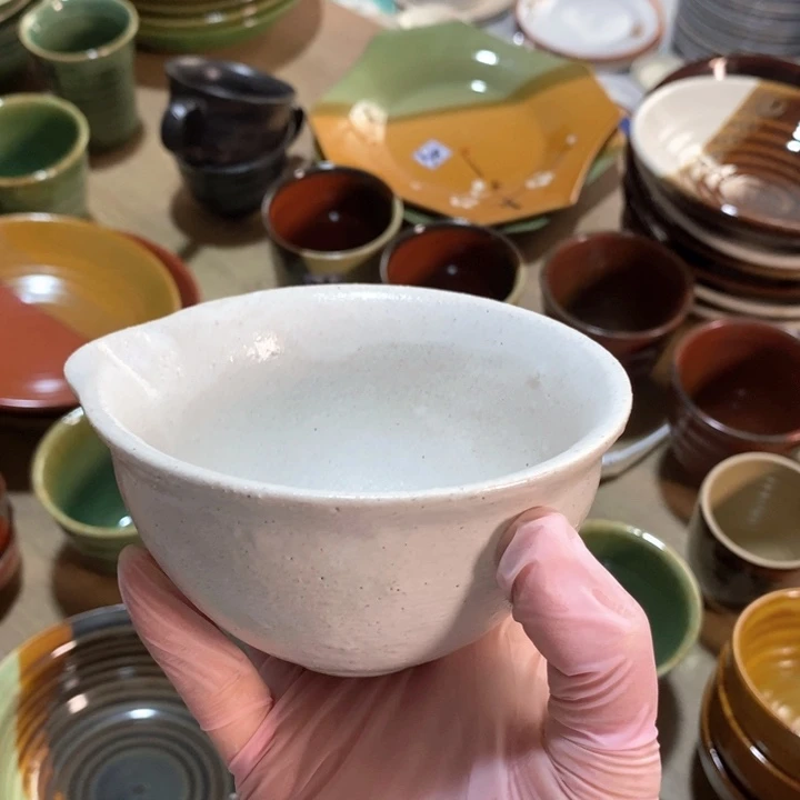瓷片五厂白粉引分茶器