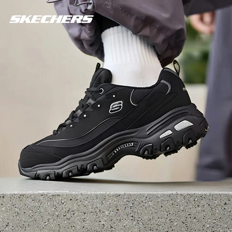 【黑武士】斯凯奇女鞋冬季全黑熊猫鞋经典厚底增高老爹鞋减震运动鞋