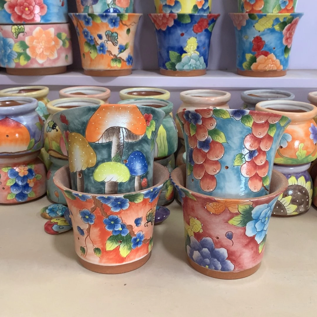 福利花盆，手绘花盆