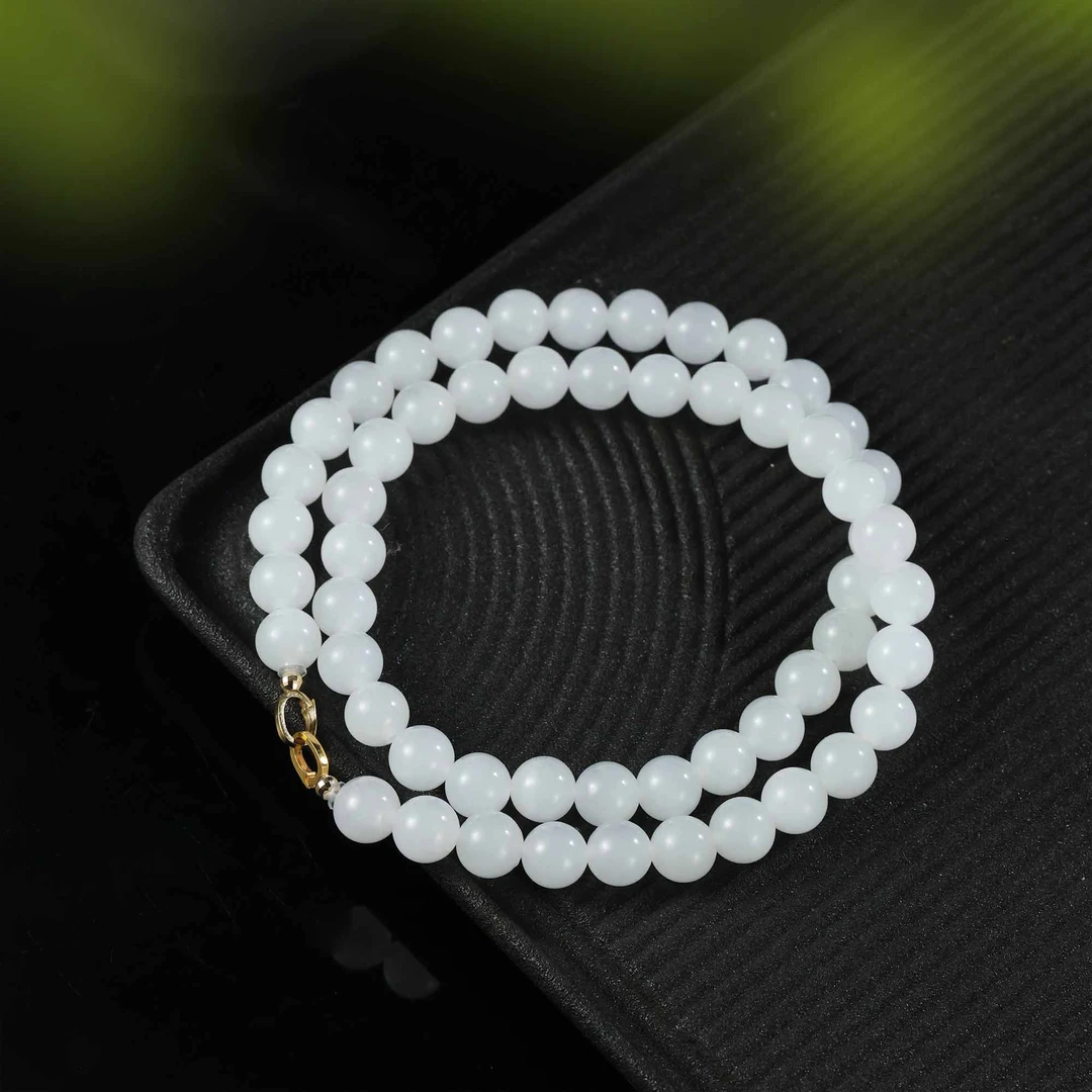 清雅/18k金和田玉项链