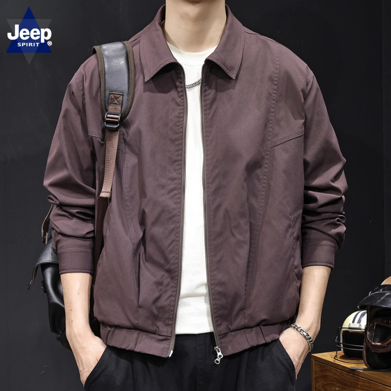 秋季美式工装休闲夹克男士2025新款春秋款潮牌大码翻领薄外套短款