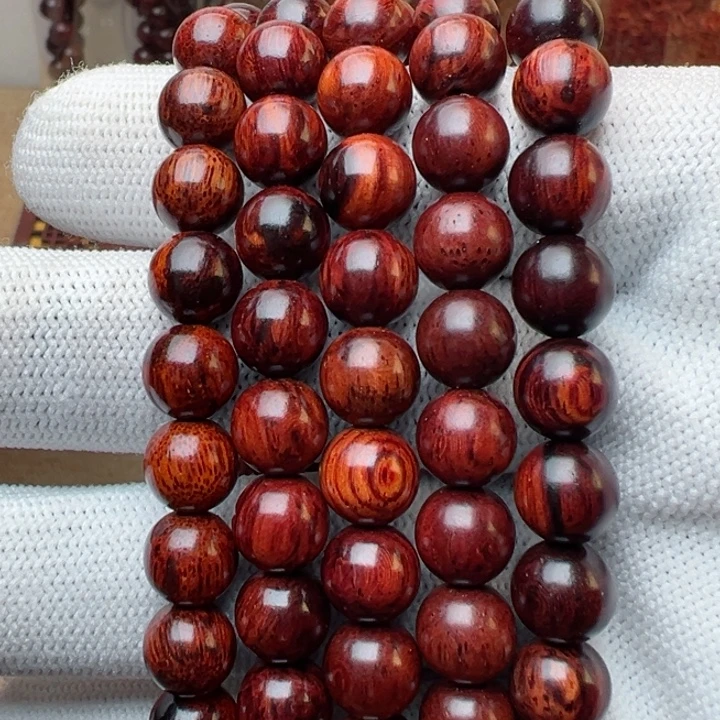 木木本海南红降花梨公0.8圆珠单圈