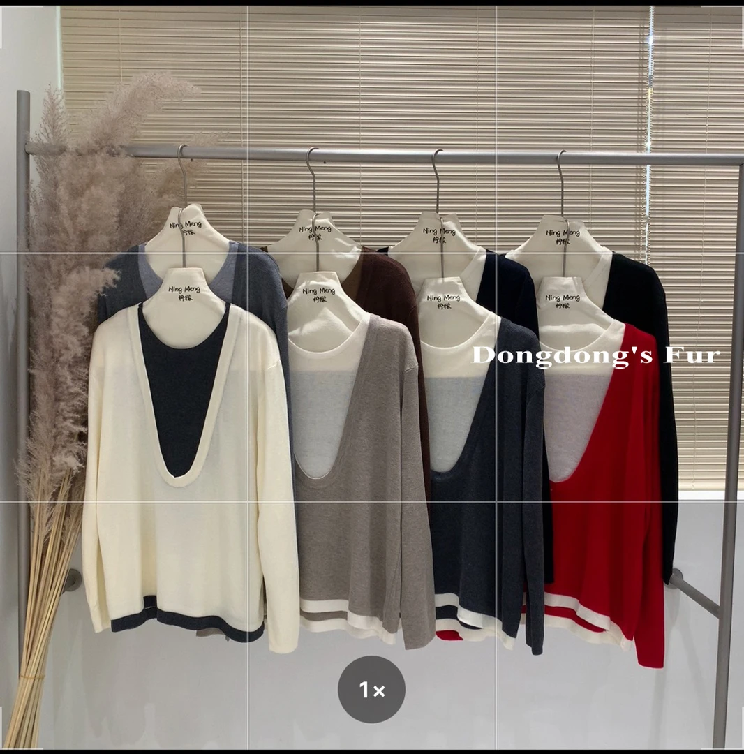 宽松套头女冬季秋季加厚针织薄款毛针织衫女装长袖