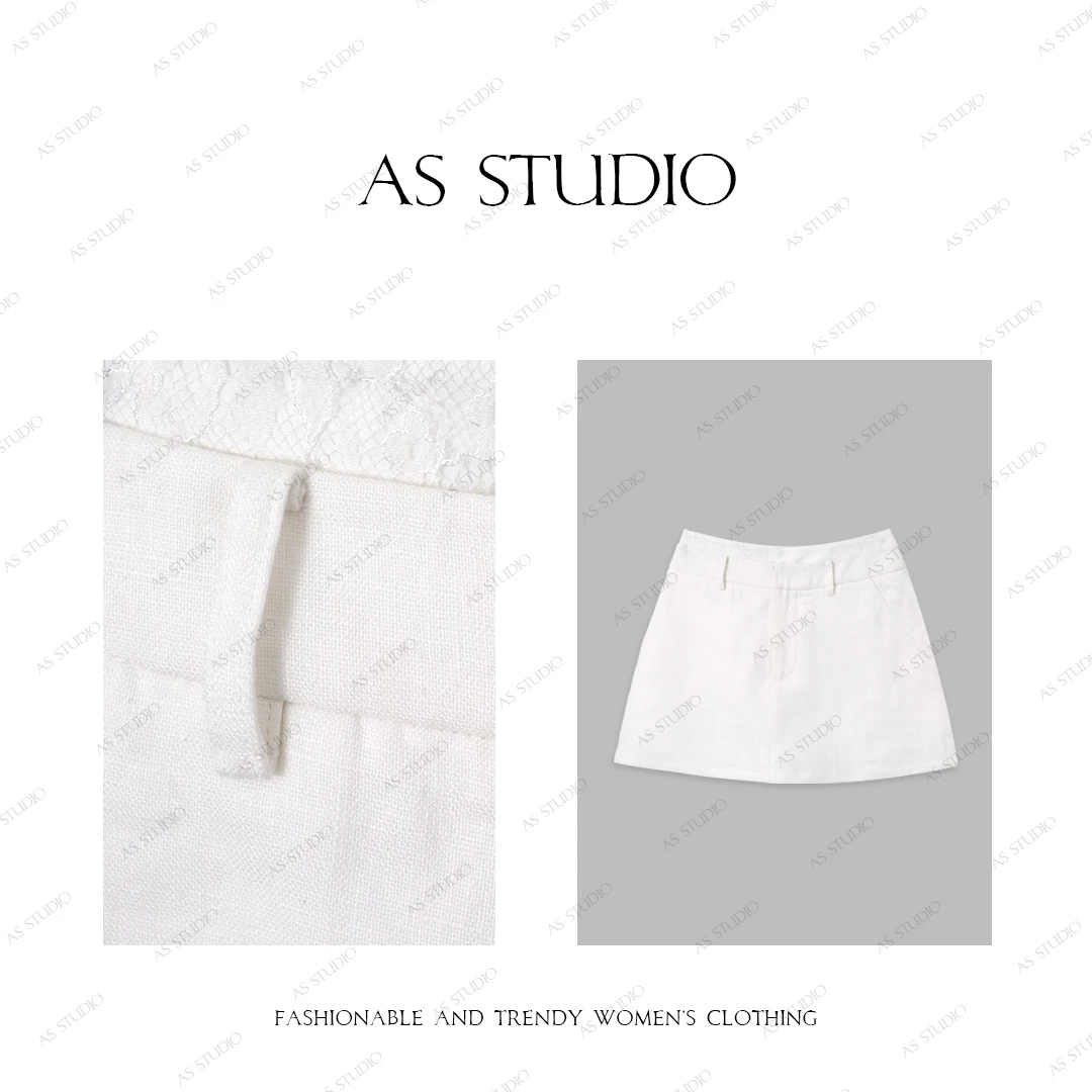 【AS夏至】铭顺25新高腰显瘦百搭一步A字休闲亚麻裤裙AS25CDK3740