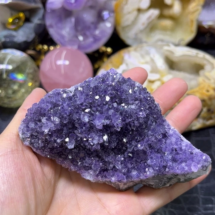 未镶嵌发饰水晶紫晶花