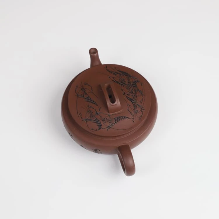 壶楼古居+大蕴汉瓦壶+200CC+黄龙山原矿紫泥+半手工+神飚紫砂艺术