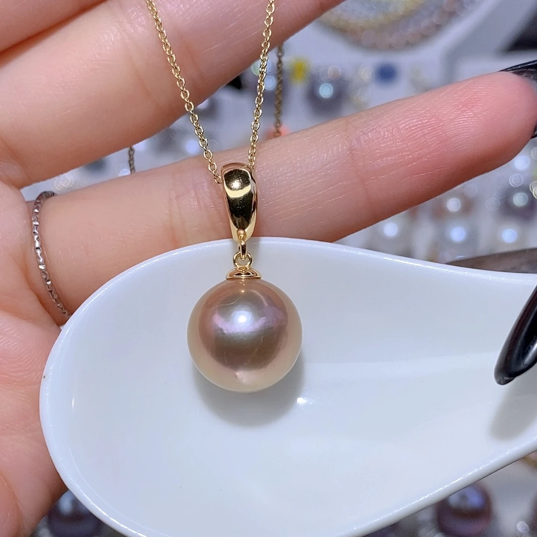 银S925镶嵌颈饰淡水珍珠F