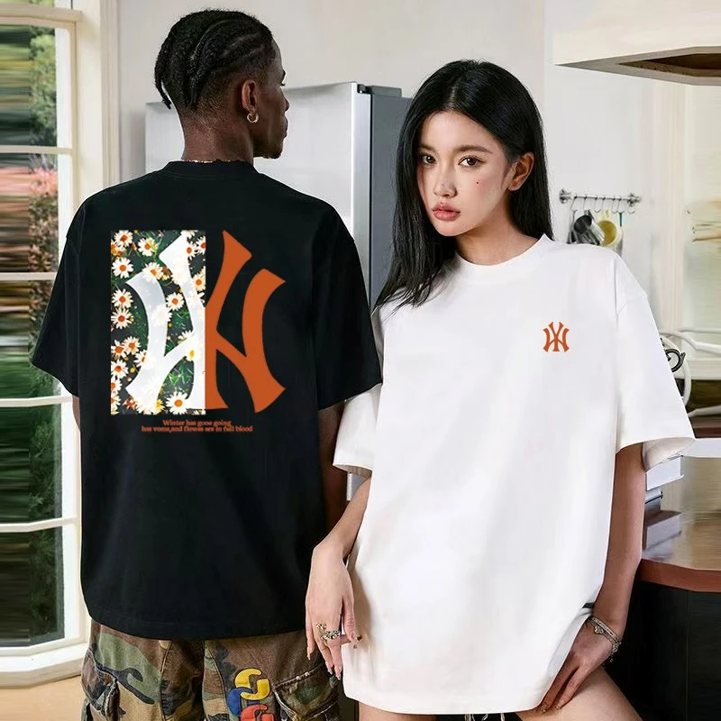 【品牌正品】夏季时尚百搭圆领T恤上衣男女同款情侣休闲短袖-211