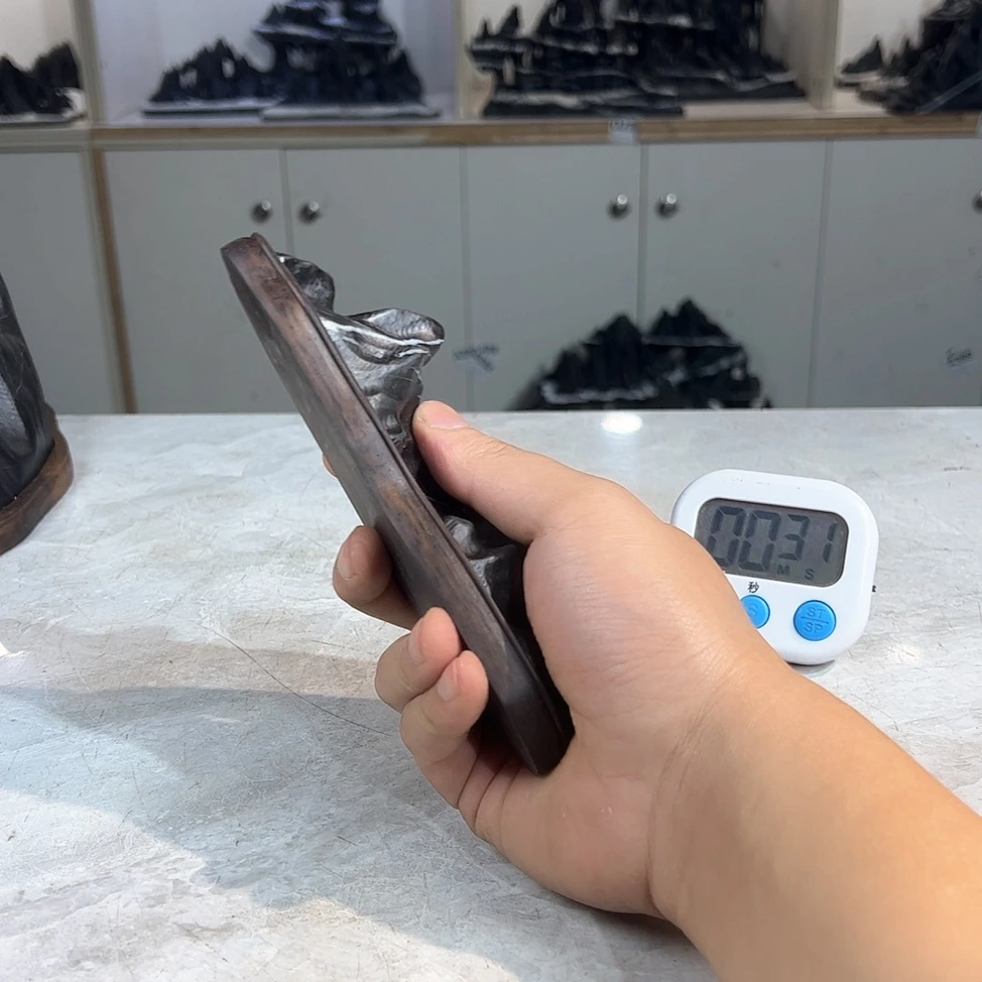 灵璧奇石博览会摆件黑**光