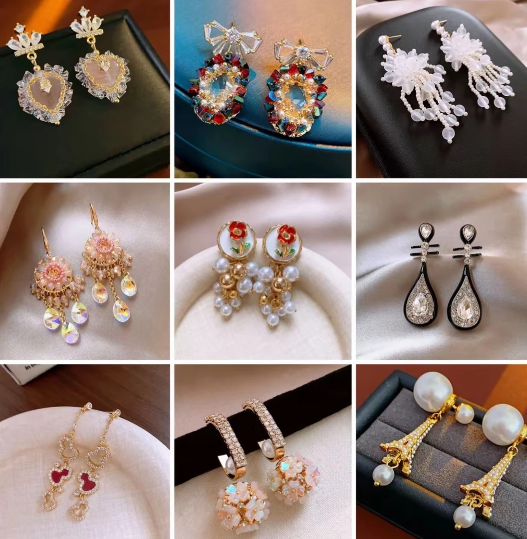 合金耳饰 【对对碰】重工高定款耳饰耳钉气质时尚可爱百搭复古古风