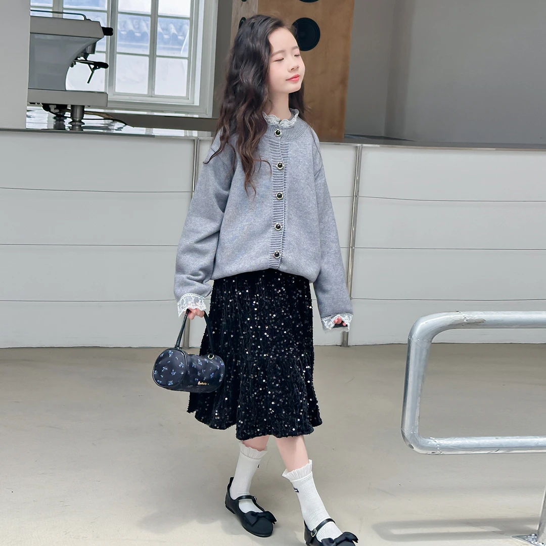 女童外套毛衣2025新款秋装超好看女孩针织衫儿童秋季毛线衣开衫潮