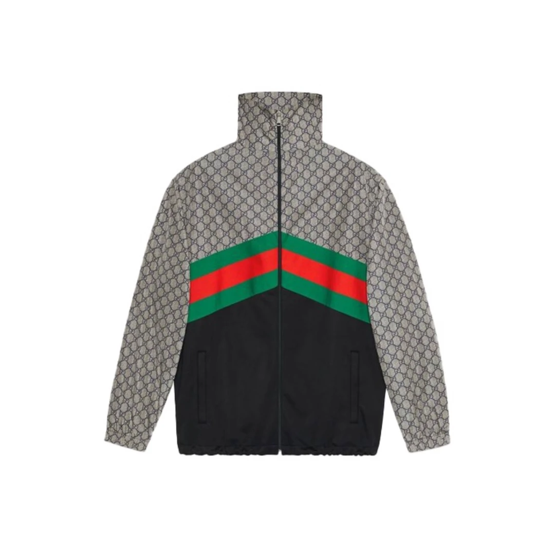 未使用 GUCCI/古驰 复古Logo平纹针织拉链夹克外套/尺码L/8300