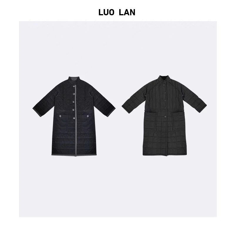 【周雨】 2024秋冬立领保暖宽松绗棉大衣 YLM00198