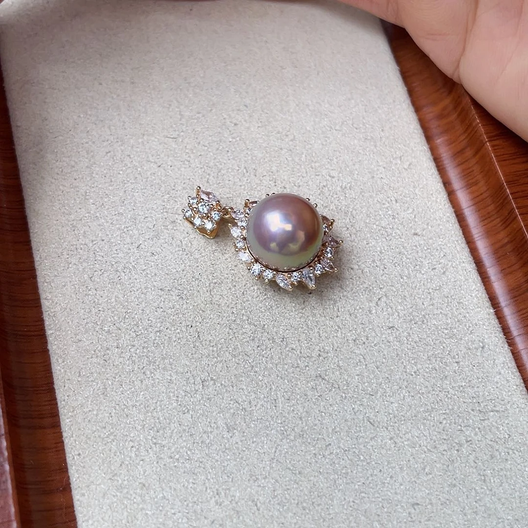 海水珍珠吊坠(不含链)银S925镶嵌