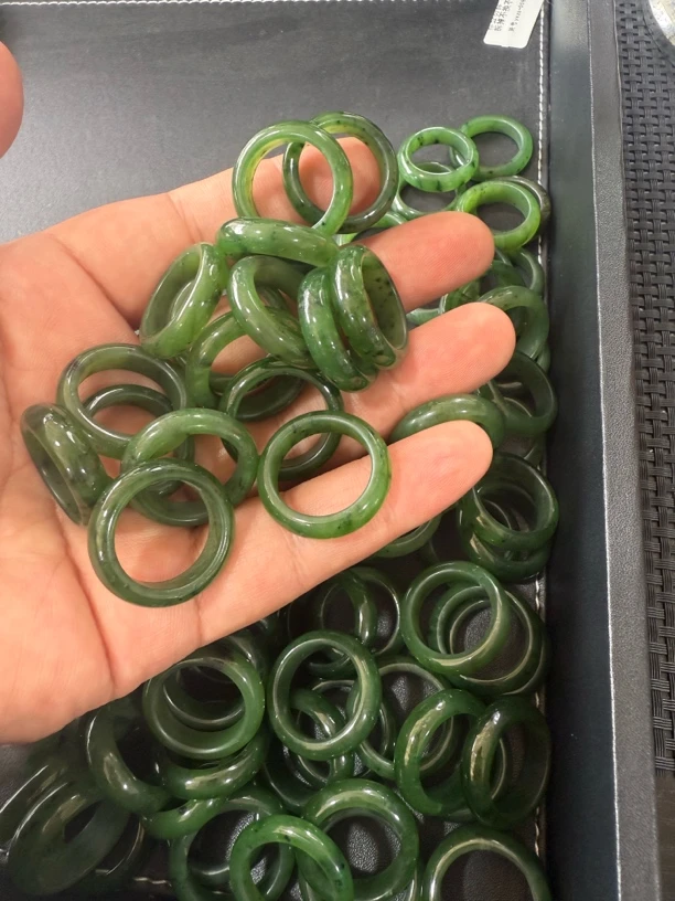 「源石珠宝」和田玉碧玉戒指（多样性发一）