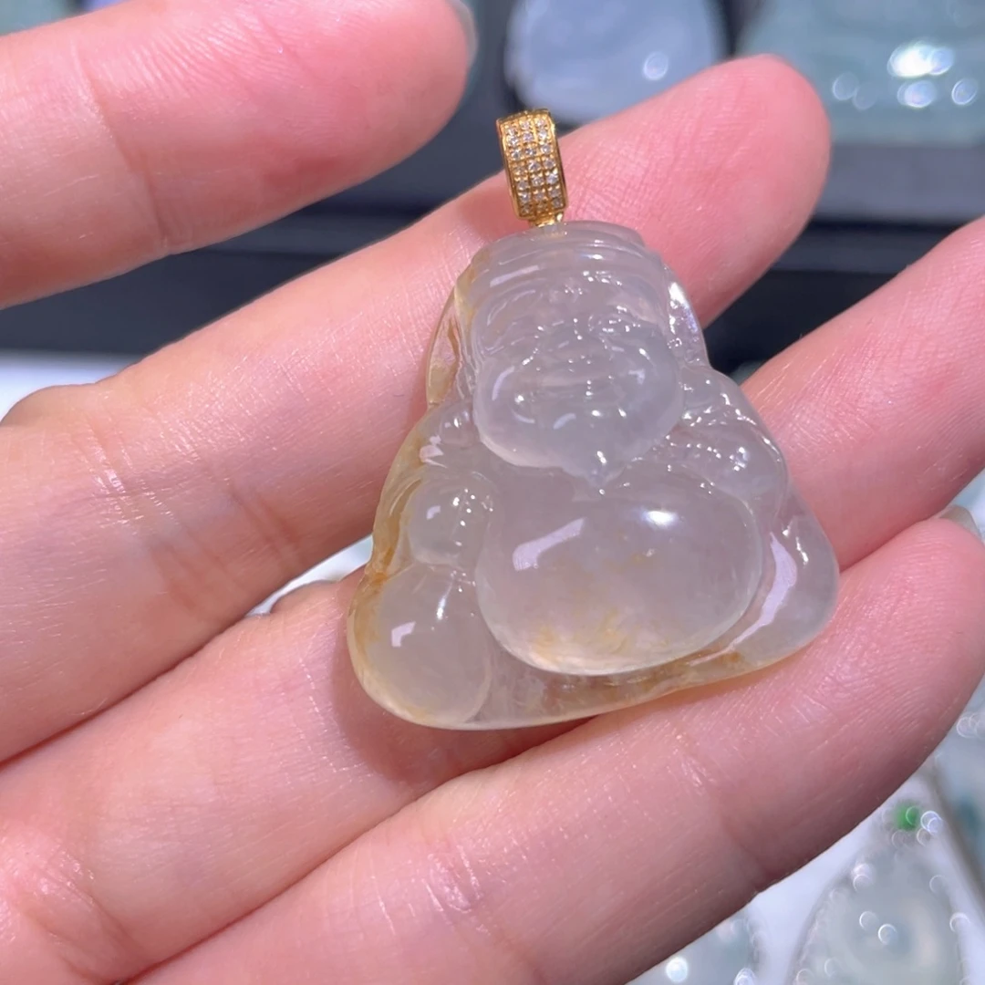 颈饰18K金镶嵌翡翠翡翠