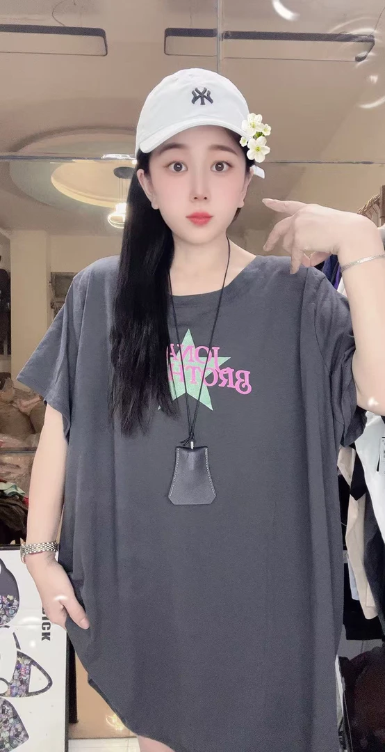 外贸纯棉特体大码T恤灰色五角星后背图案