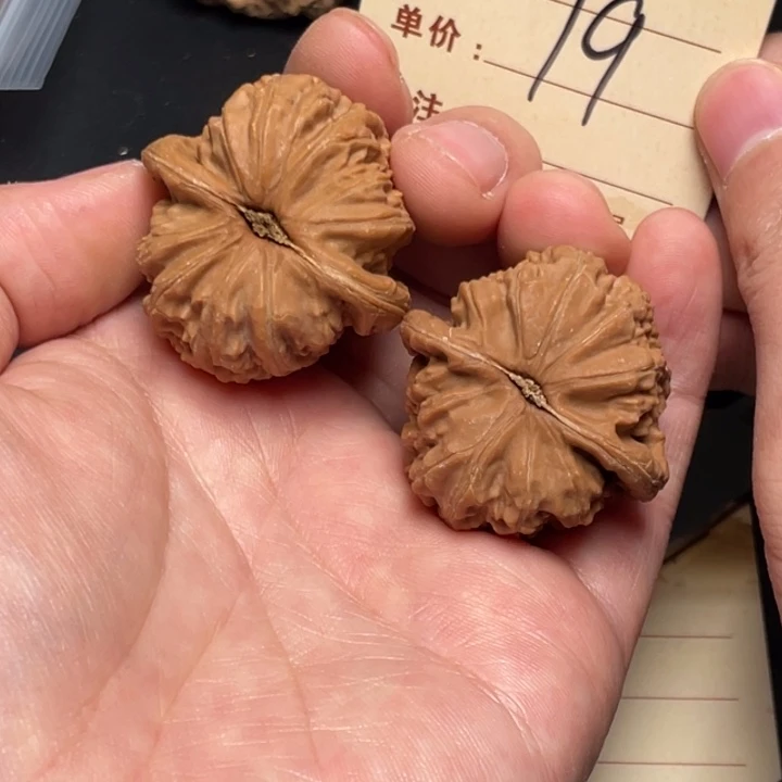 文玩核桃把件球白37尺全品白茬79