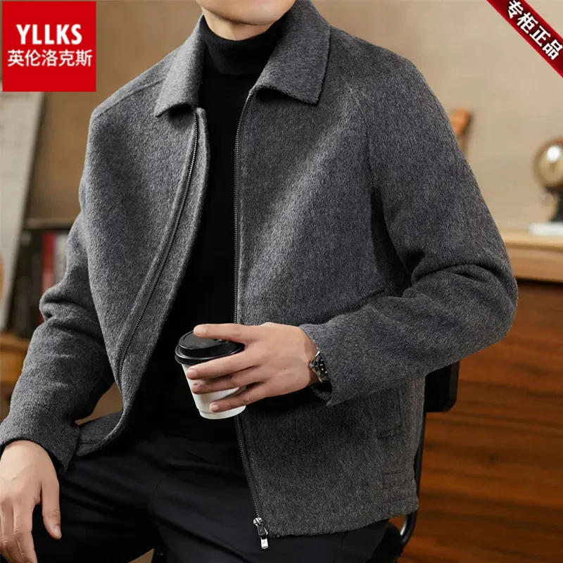 【YLLKS·专注成功男人】冬季新款羊毛双面毛呢大衣呢子老钱风外套男