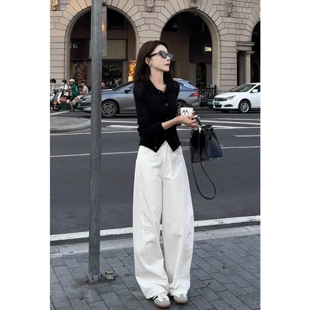 2025炸街韩系新款针织衫上衣休闲裤通勤两件套高级感洋气穿搭套装