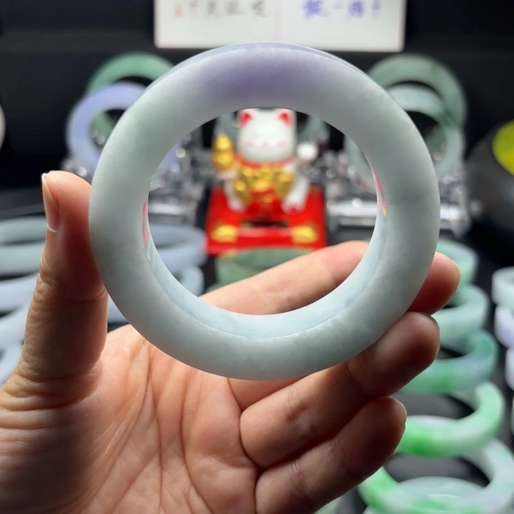 定制翡翠蓝底飘紫未镶嵌