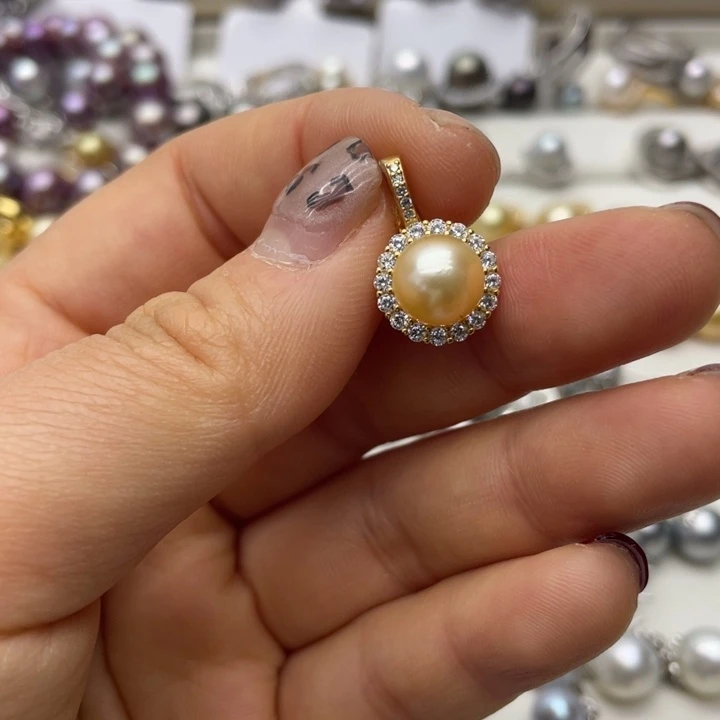 海水珍珠吊坠(不含链)银S925镶嵌