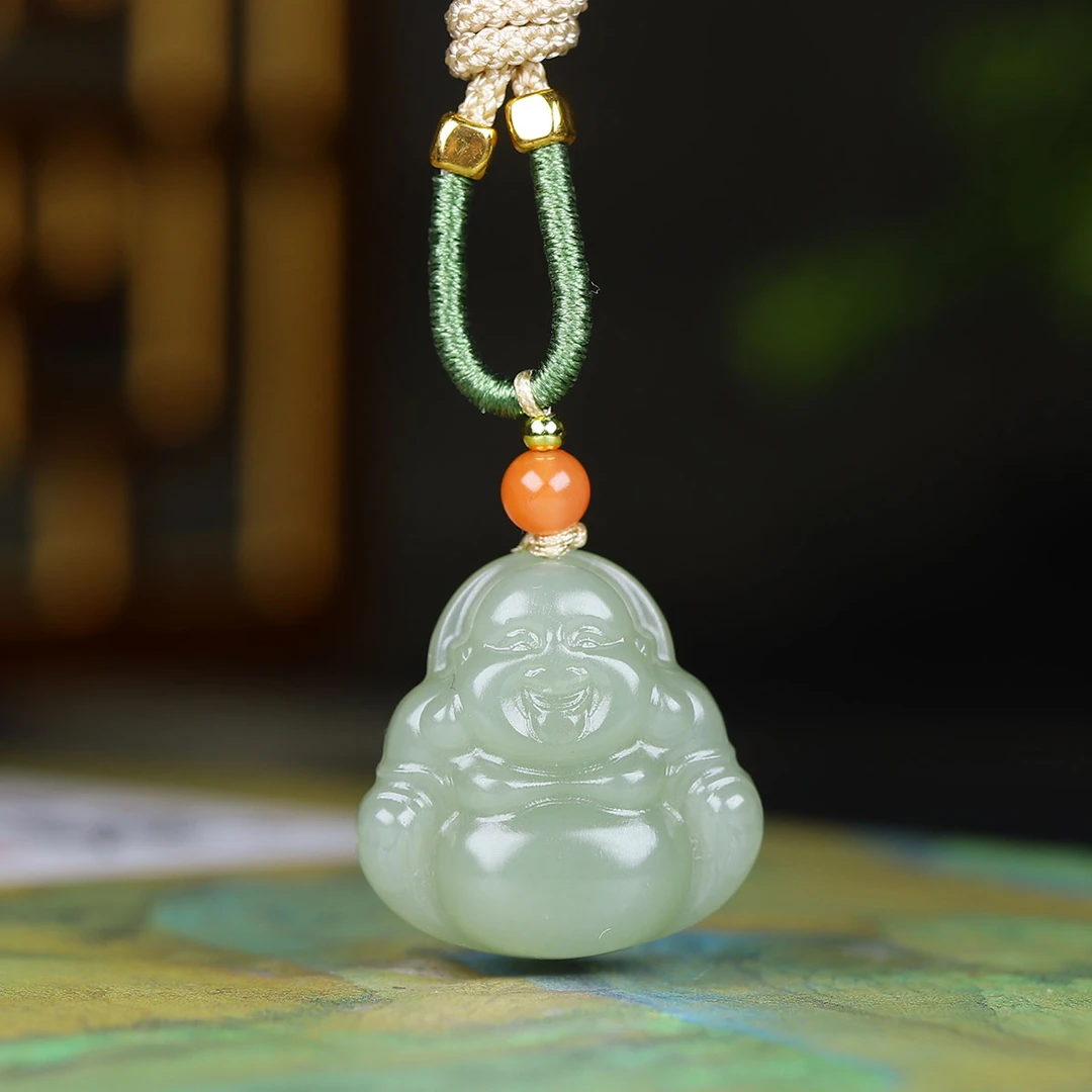 1113172和田玉弥勒佛挂件