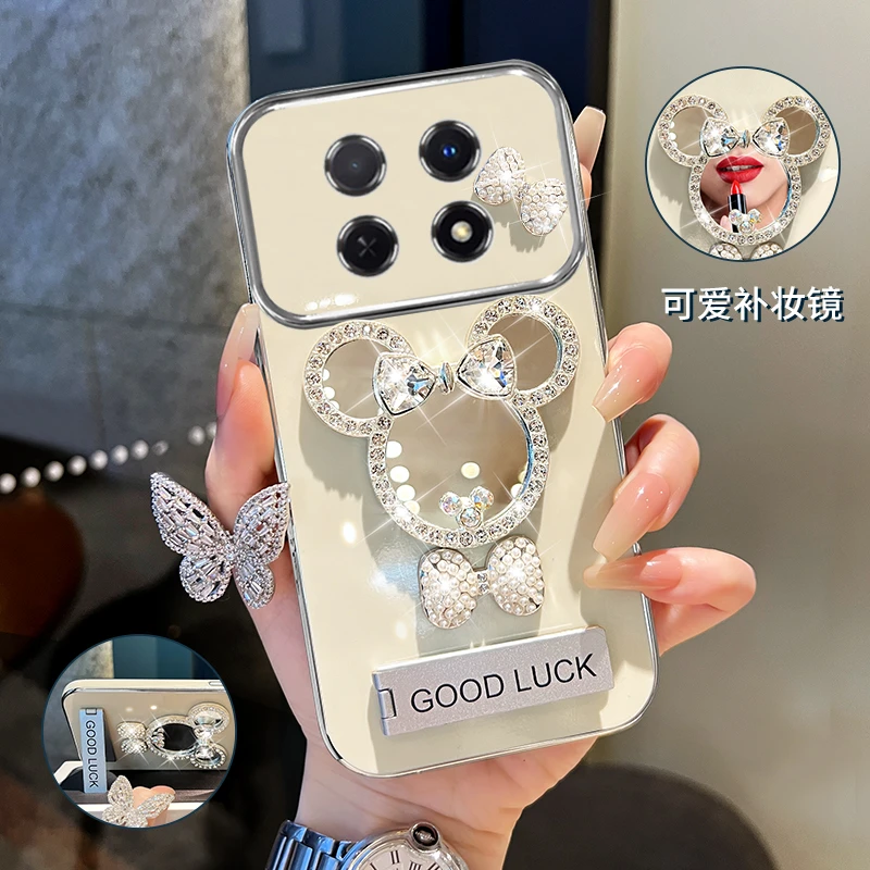 适用oppoA5pro领结米奇补妆镜大视窗手机壳创意全包防摔网红女款