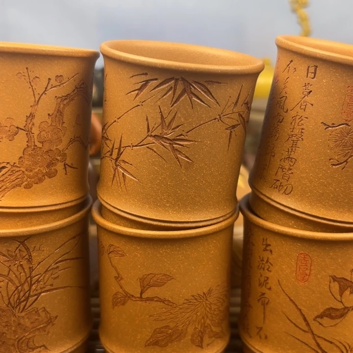 茶壶紫砂梅兰竹菊松荷套杯120c