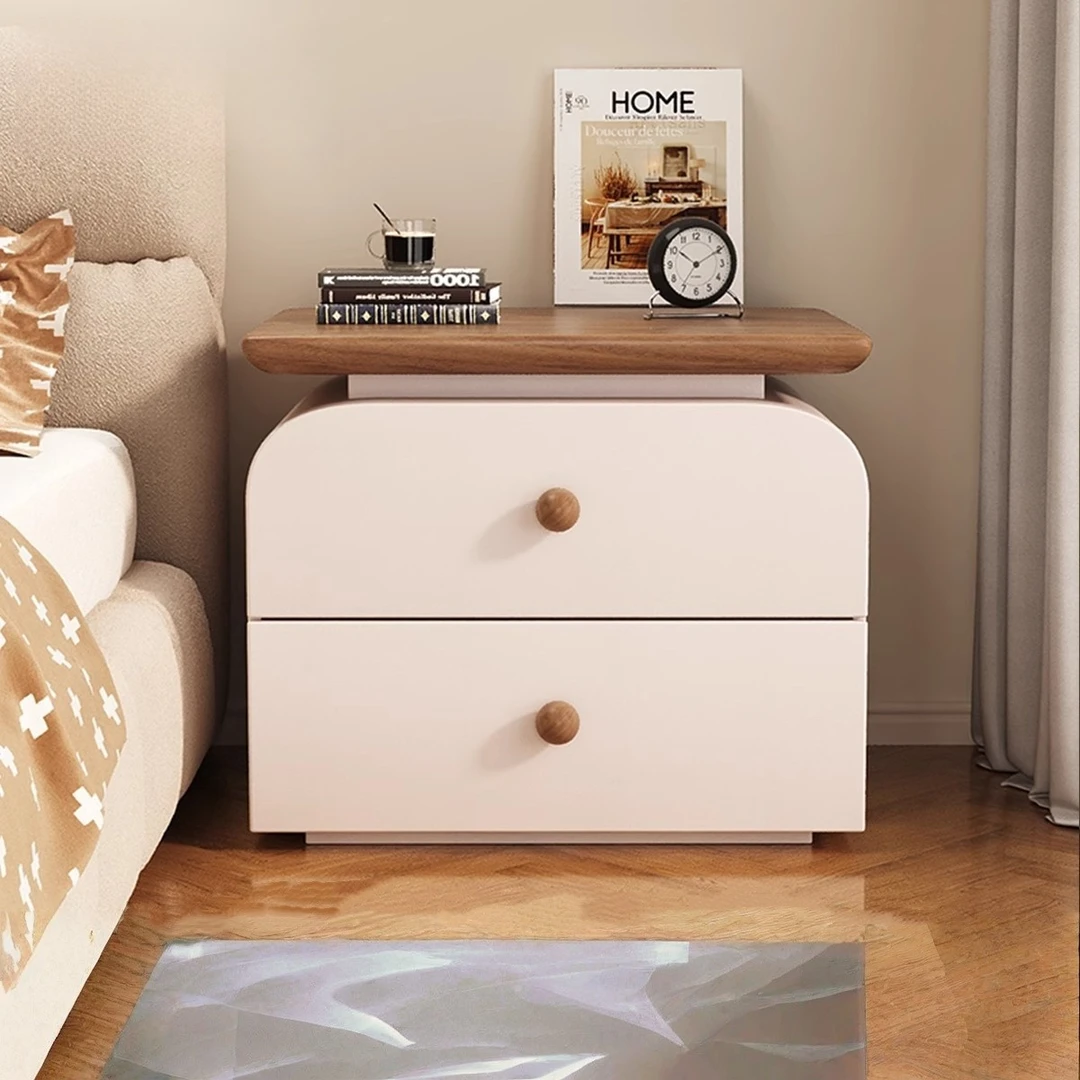 床头柜中古奶油风意式极简小户型简约现代卧室收纳柜子免安装